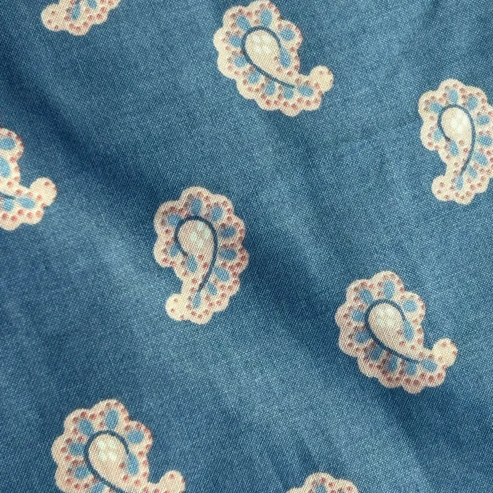 Cohama Riverdale Fabric Richard Felber Design Scotch Guard Blue Paisley 106 X 54